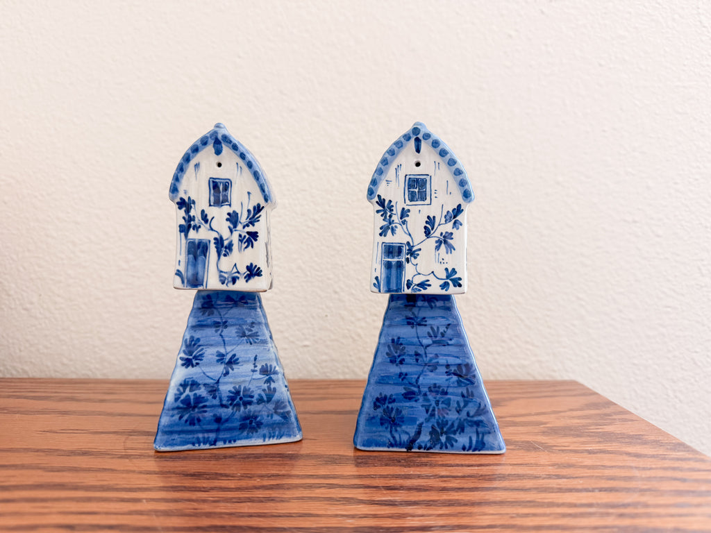 Delft Blue Houses on Stands