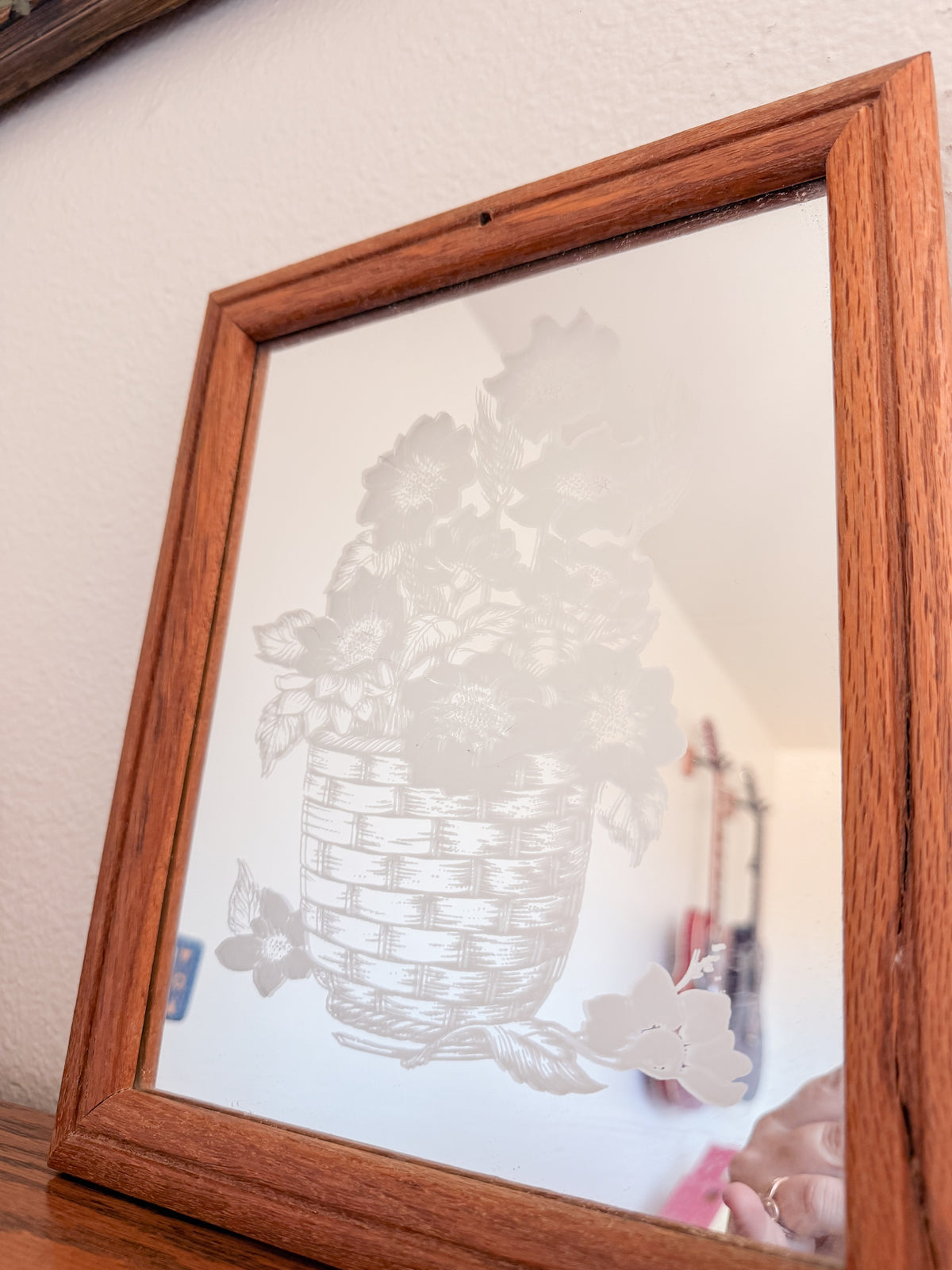 Etched Floral Mirror