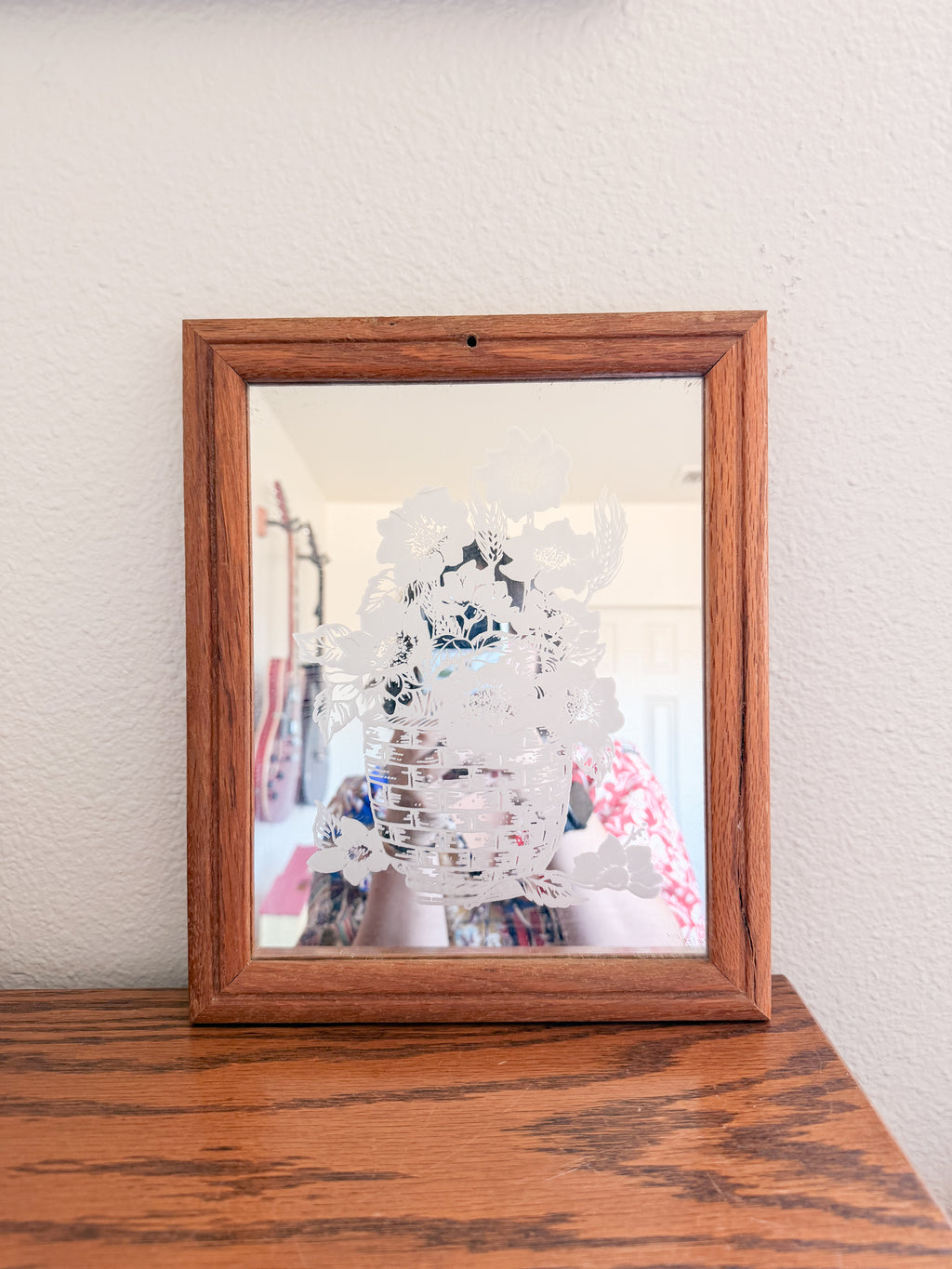 Etched Floral Mirror