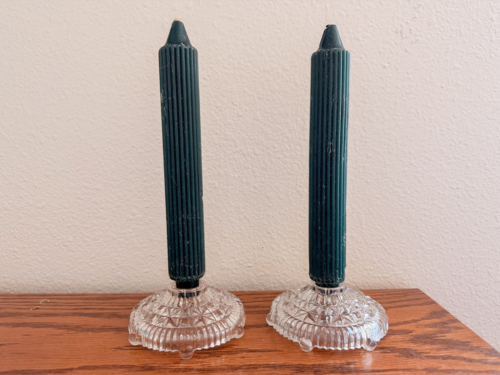 Clear Glass Candle Holders
