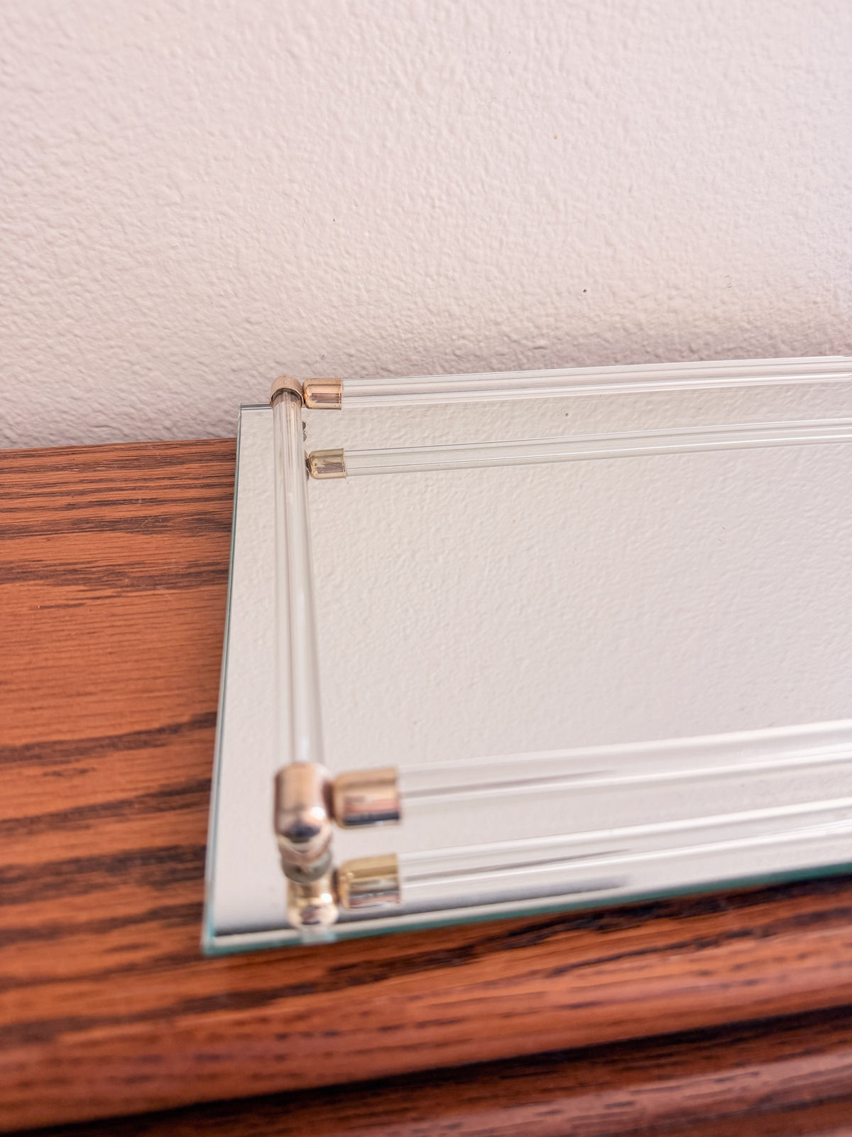 Gold and Lucite Mirror Tray