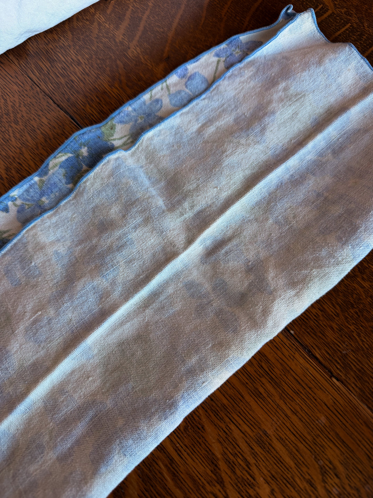 Vintage Blue Floral Cloth Napkins - Set of 10