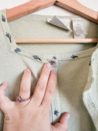 Sage Green Embroidered Cardigan - Size PS