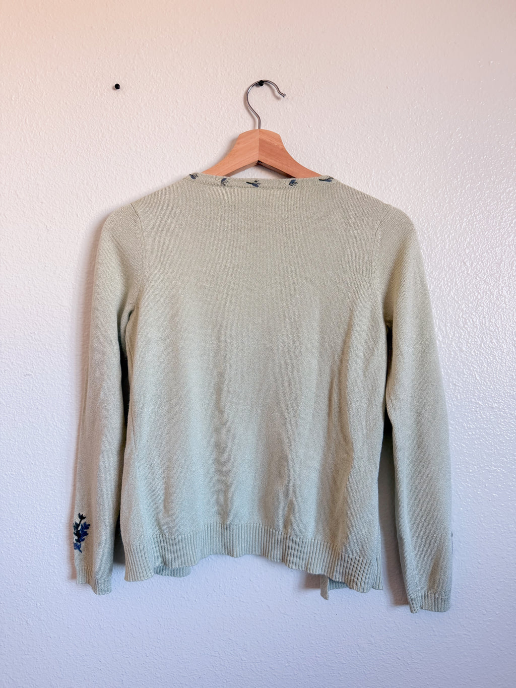 Sage Green Embroidered Cardigan - Size PS