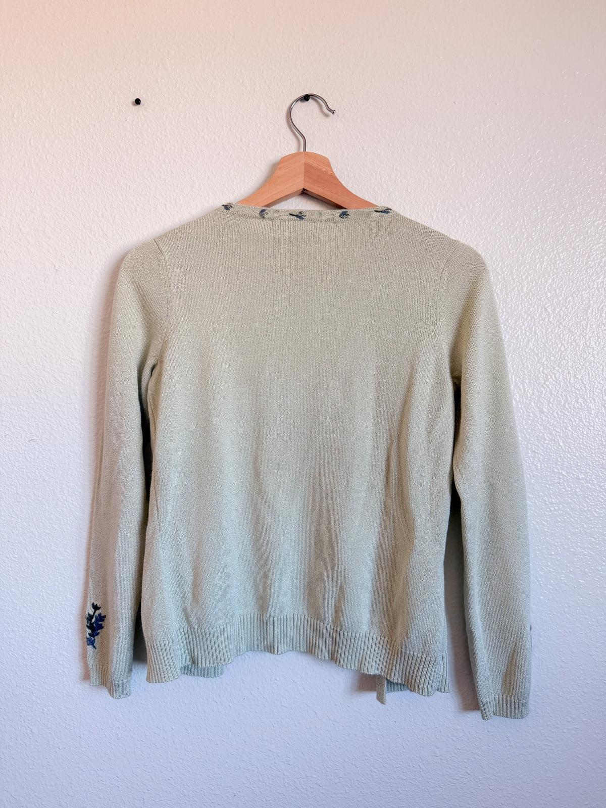 Sage Green Embroidered Cardigan - Size PS