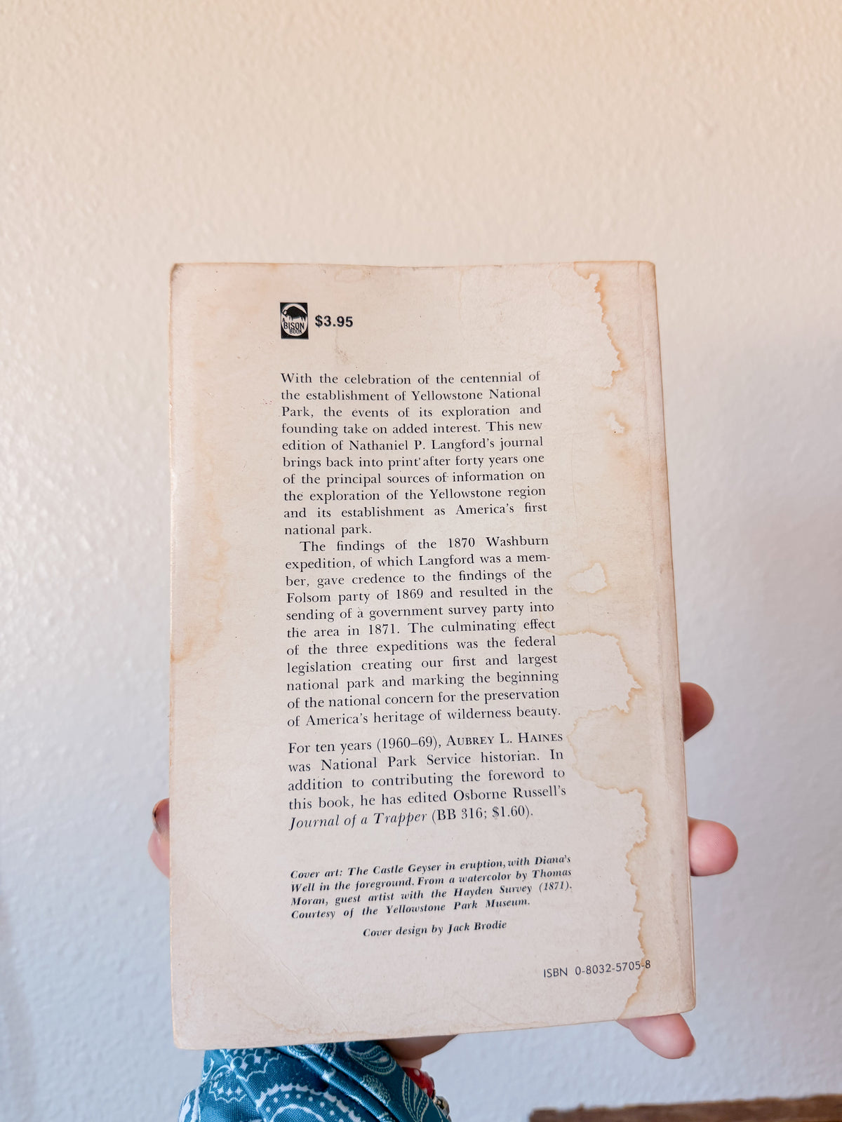 The Discovery of Yellowstone Park Book