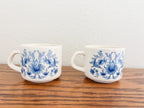 Pair of Blue and White Floral Mugs