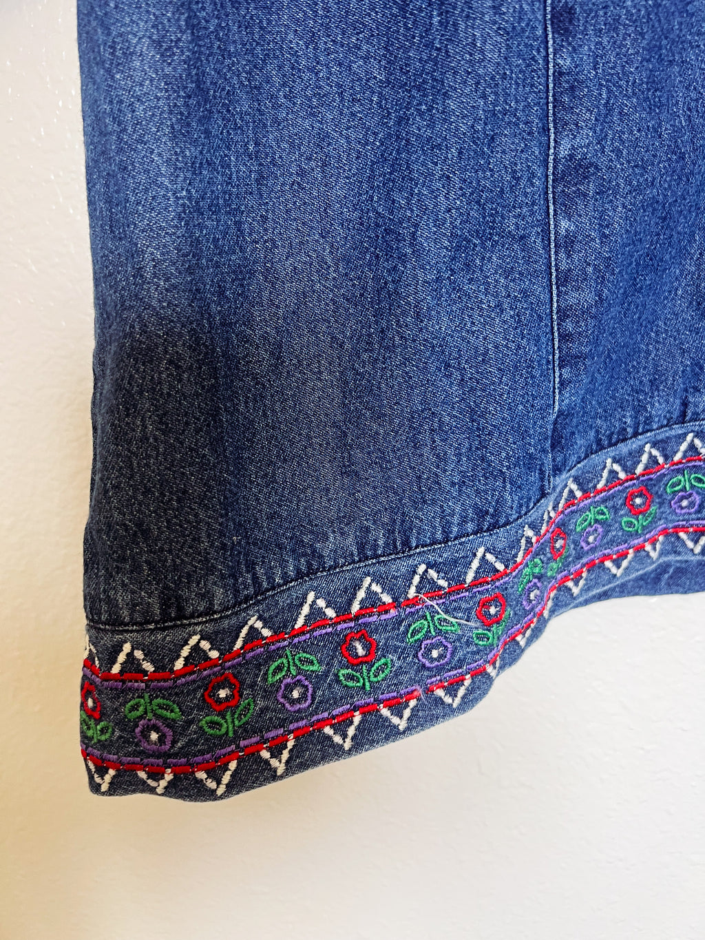 Embroidered Denim Button Up - XL