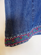 Embroidered Denim Button Up - XL