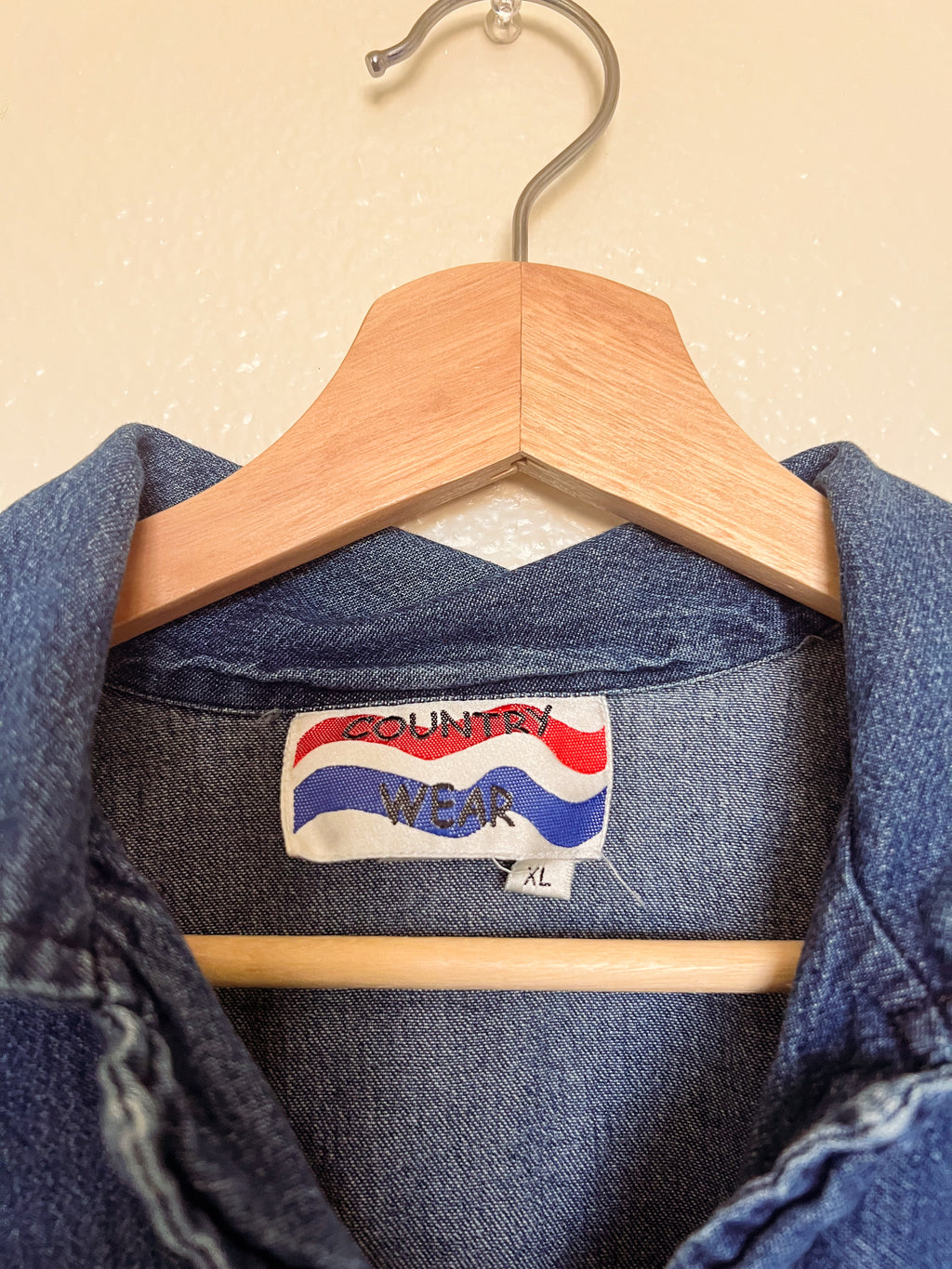 Embroidered Denim Button Up - XL
