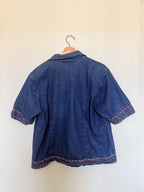 Embroidered Denim Button Up - XL