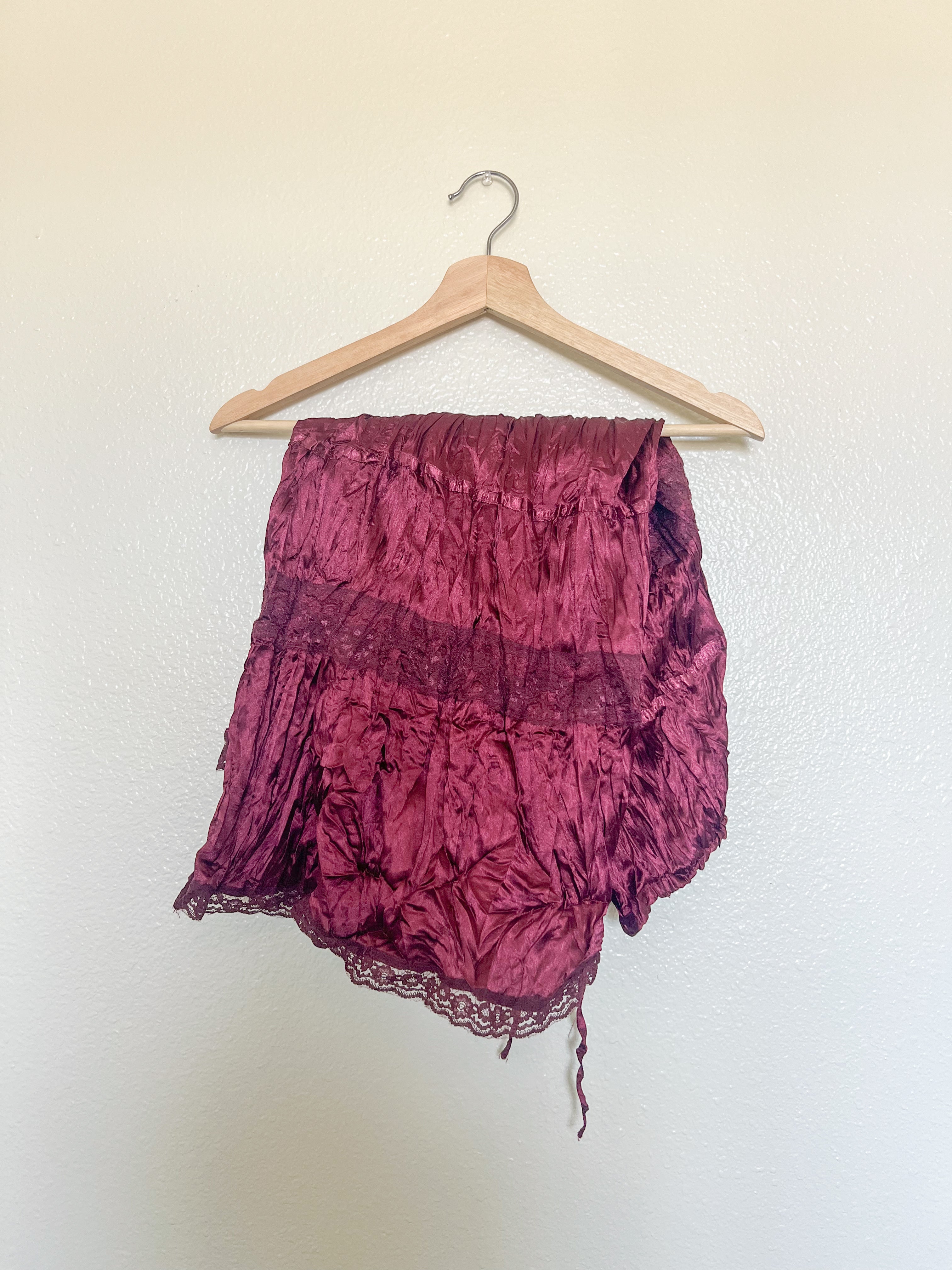 Wine Colored Satin Skirt - Size 25 in
