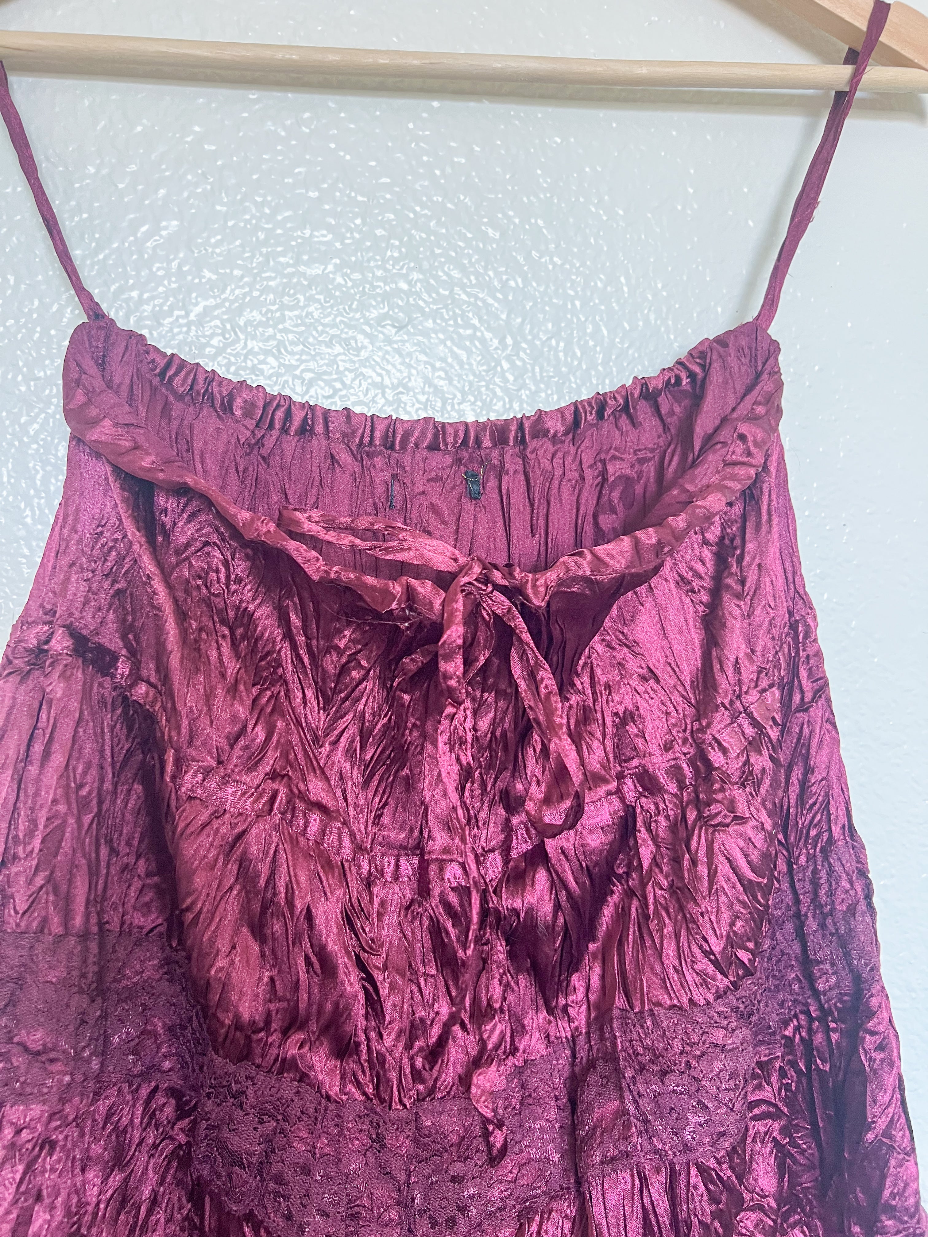 Wine Colored Satin Skirt - Size 25 in