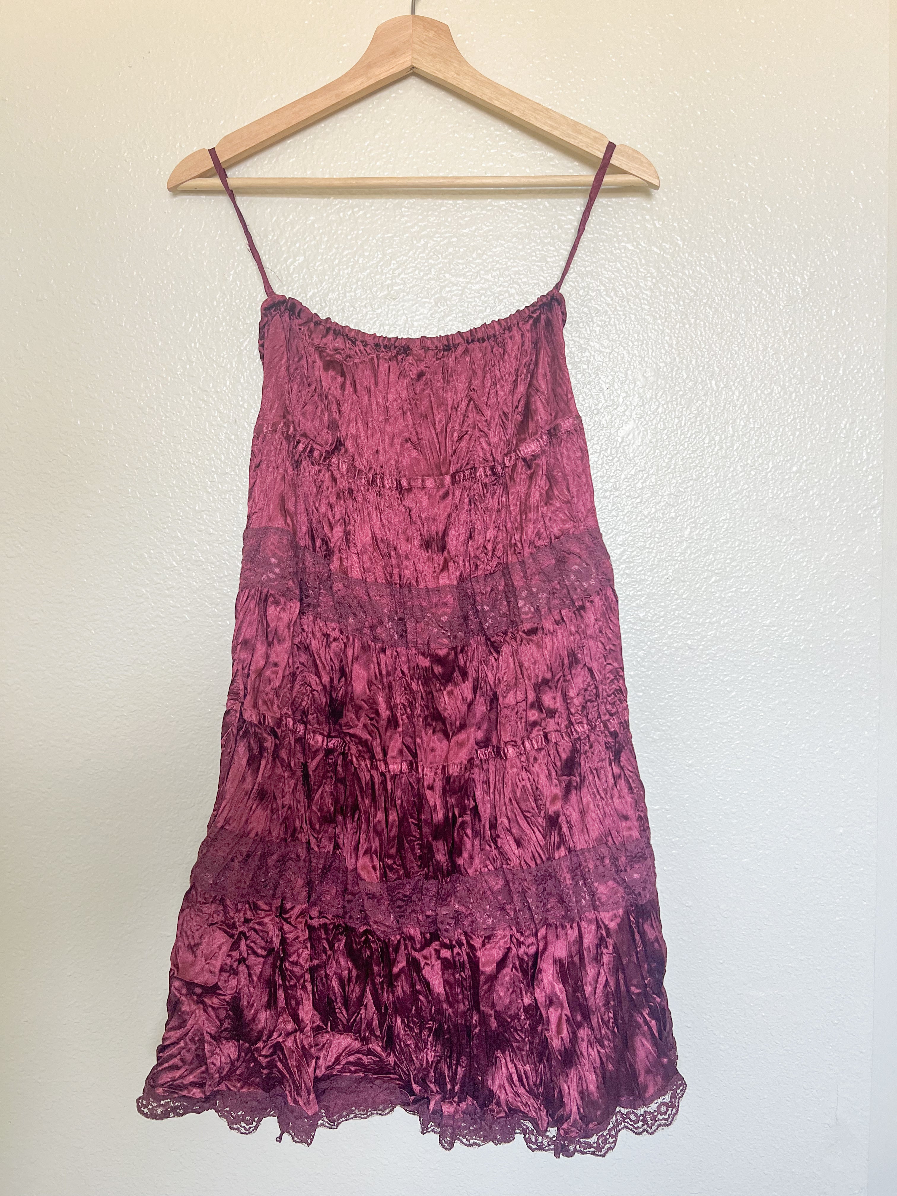 Wine Colored Satin Skirt - Size 25 in