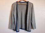 Grey and Blue Striped Cardigan