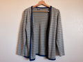 Grey and Blue Striped Cardigan