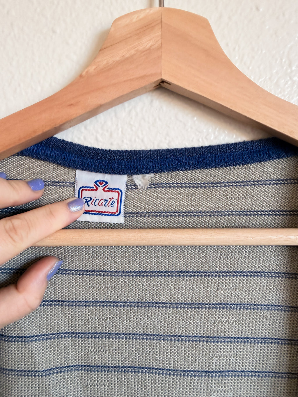 Grey and Blue Striped Cardigan