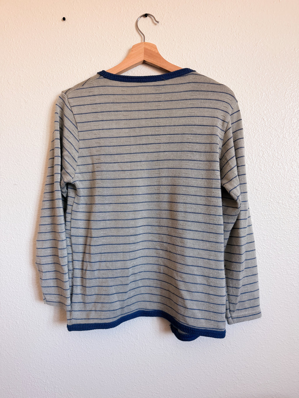 Grey and Blue Striped Cardigan