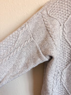 Grey Cable-Knit Mock Neck - Size XL
