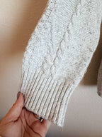 Grey Cable-Knit Mock Neck - Size XL