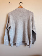 Grey Cable-Knit Mock Neck - Size XL
