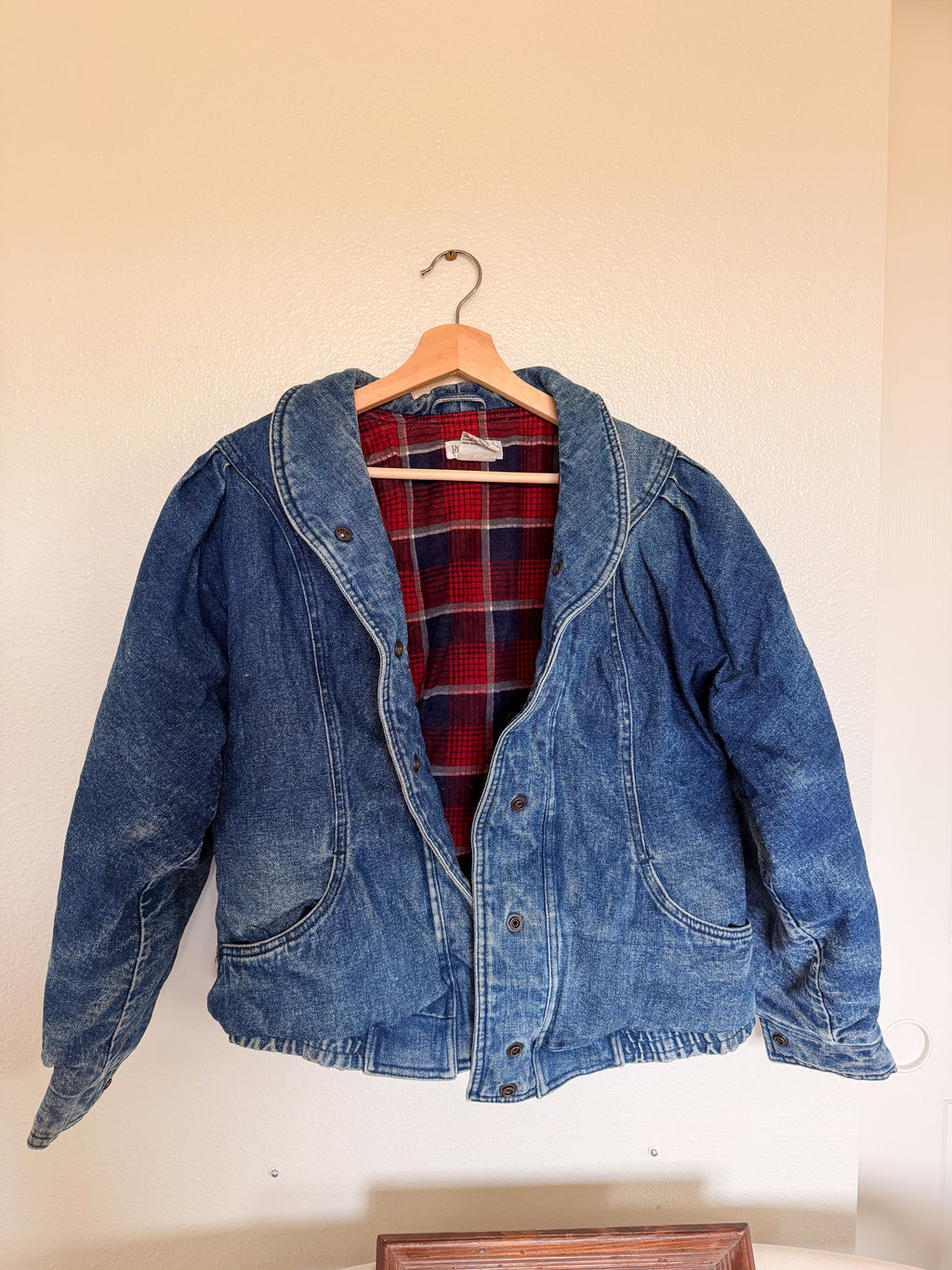 Vintage Insulated Denim Jacket - Size L