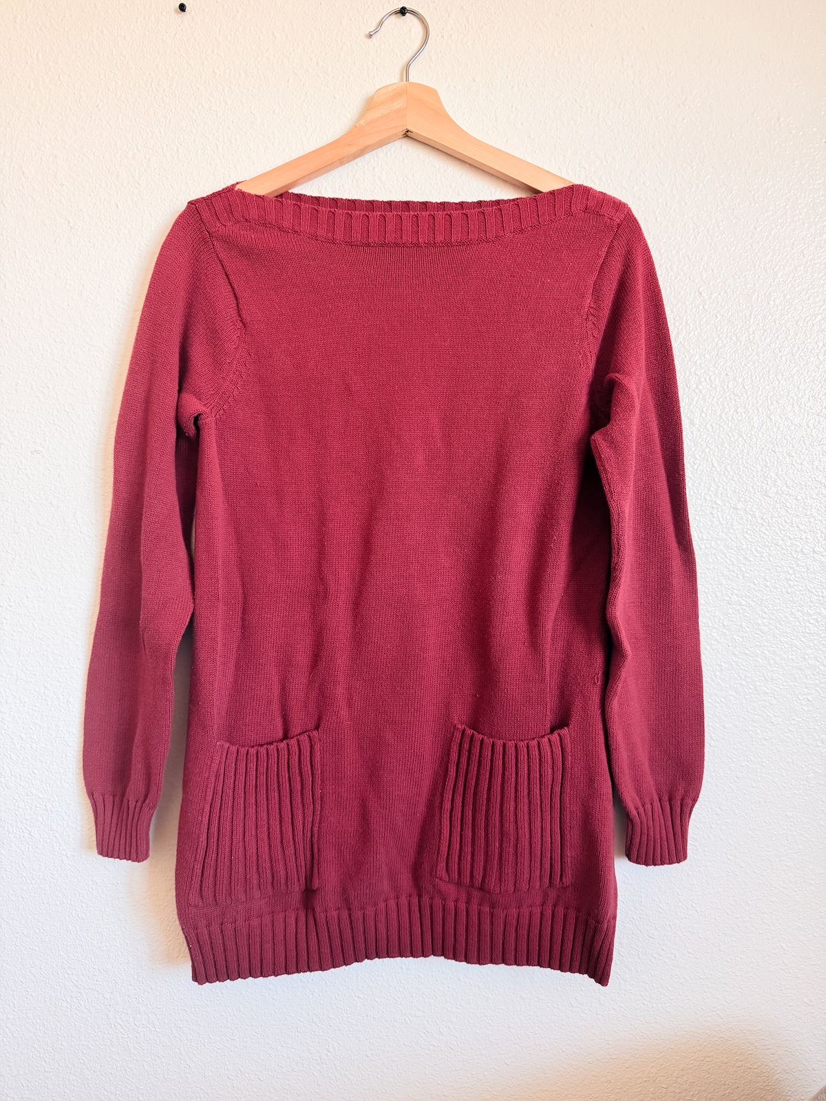 Red Boatneck Sweater - Size S
