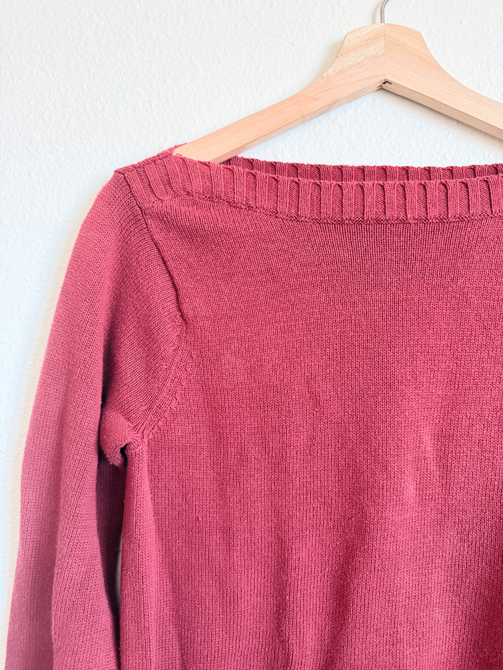 Red Boatneck Sweater - Size S