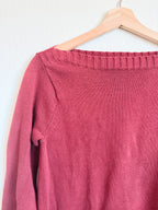 Red Boatneck Sweater - Size S