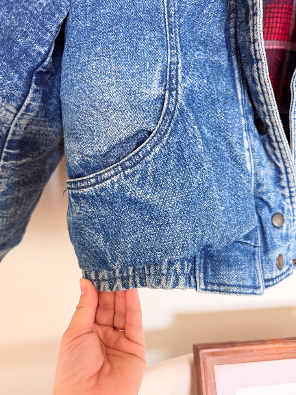 Vintage Insulated Denim Jacket - Size L