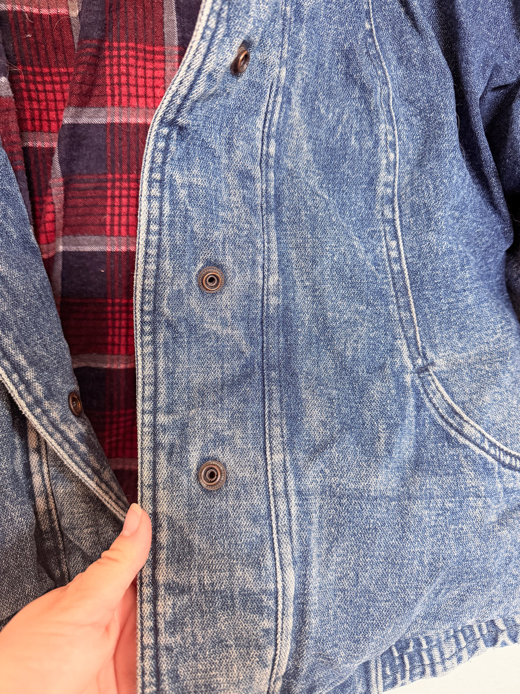 Vintage Insulated Denim Jacket - Size L
