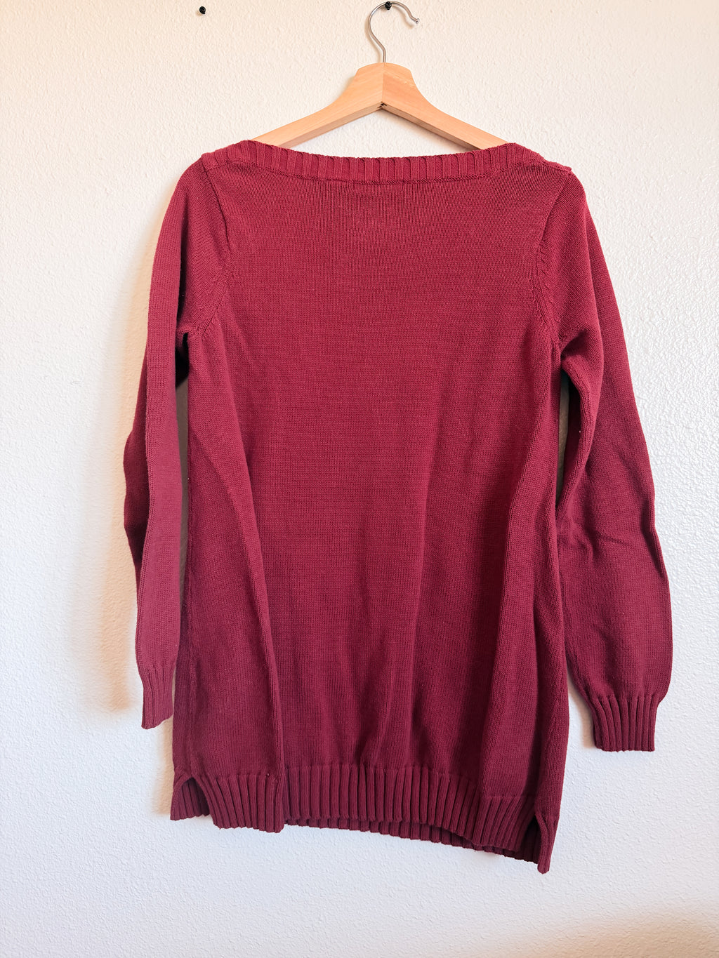 Red Boatneck Sweater - Size S