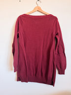 Red Boatneck Sweater - Size S