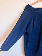 Navy Blue Boatneck Sweater - Size L