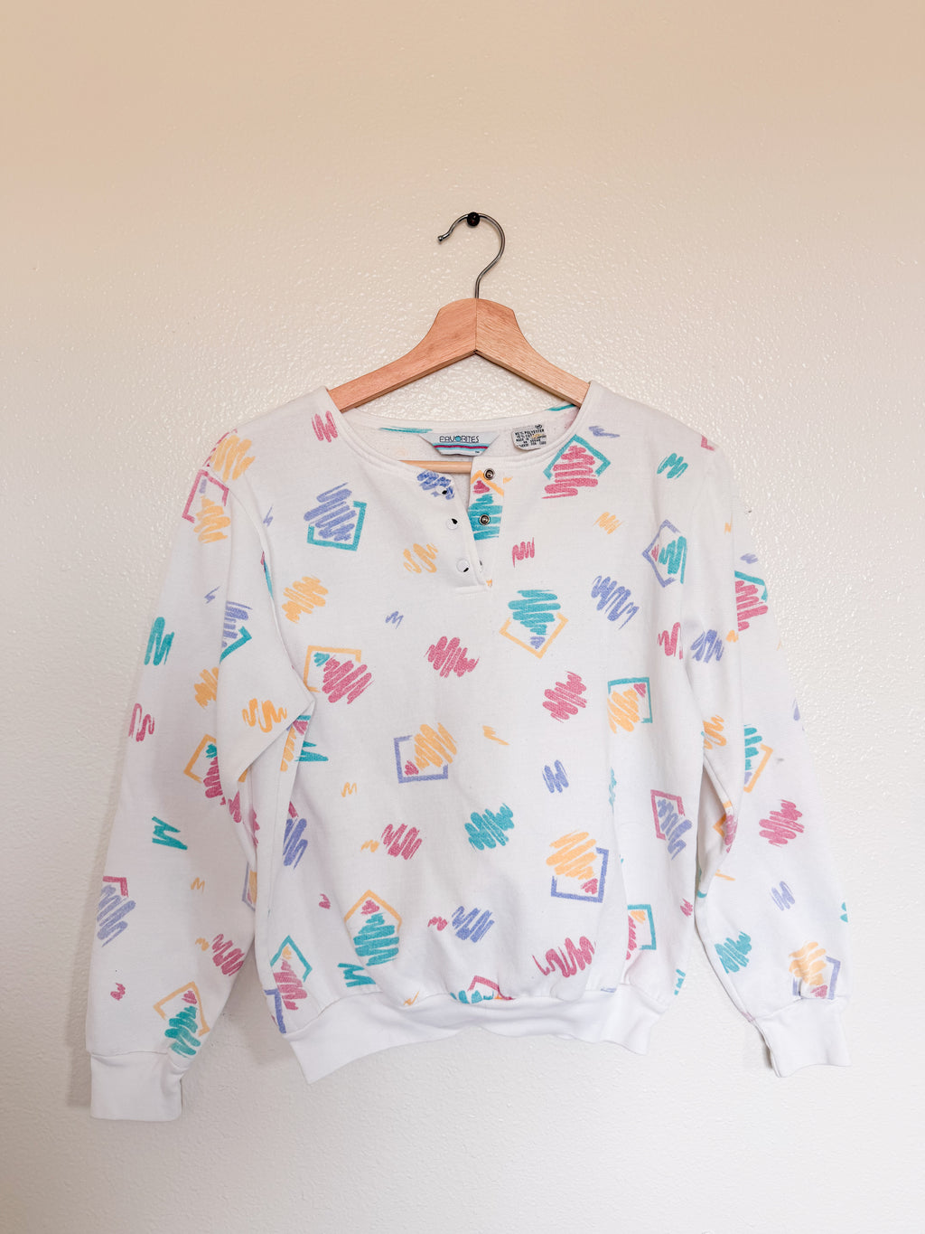 90s Crewneck Button Up - Size M