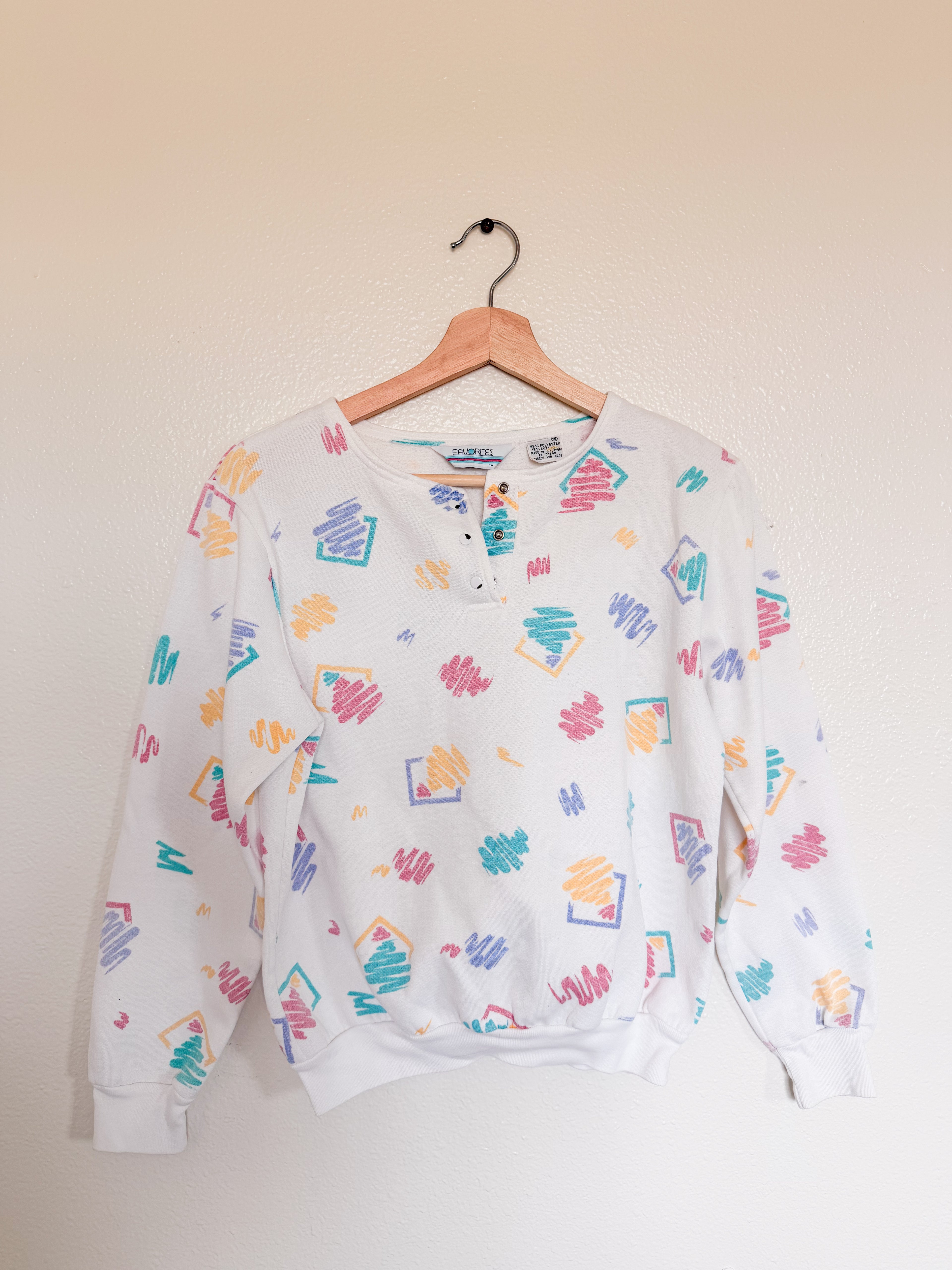 90s Crewneck Button Up - Size M