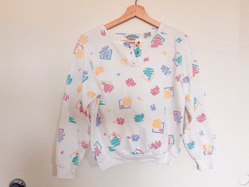 90s Crewneck Button Up - Size M