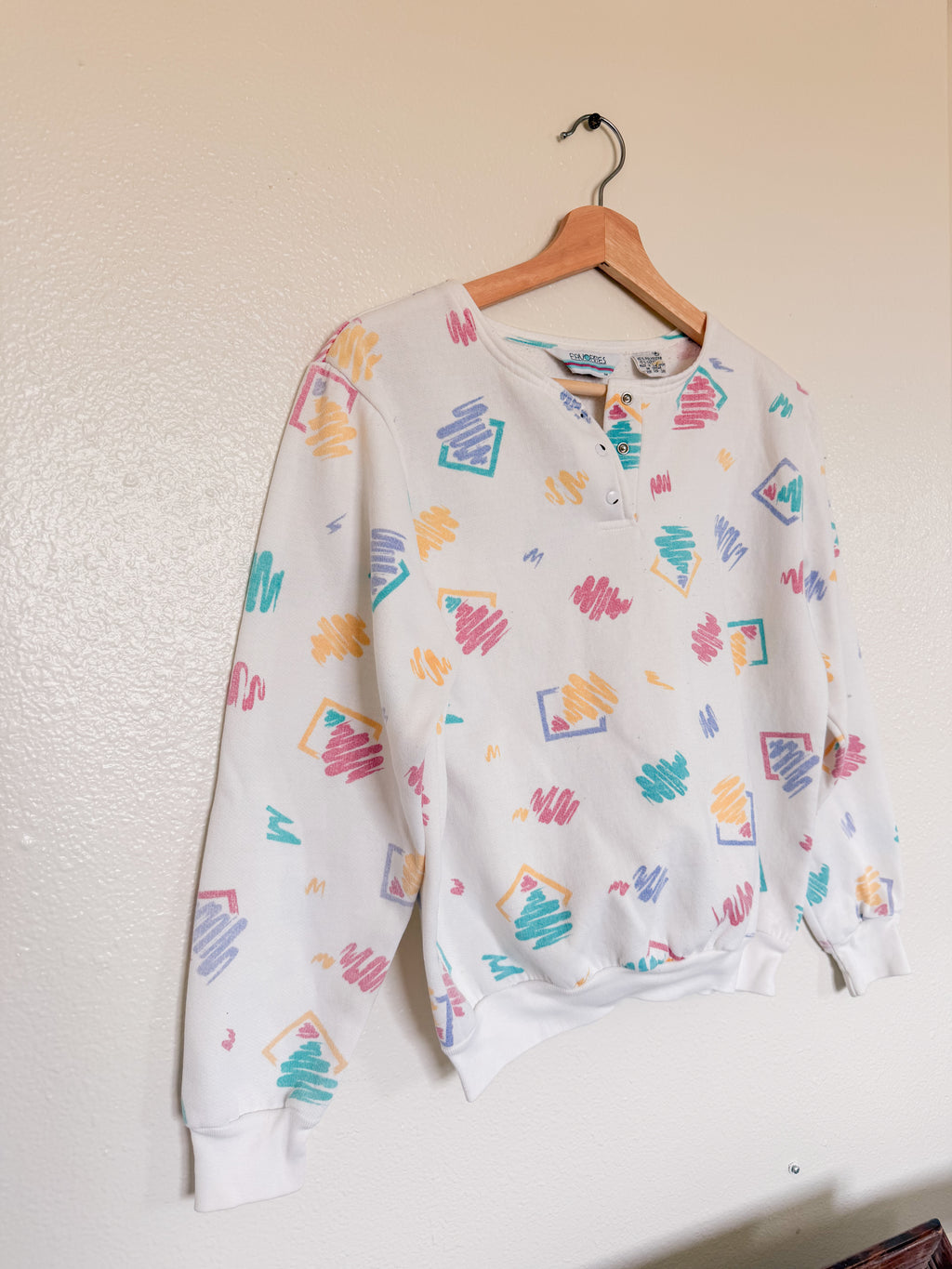 90s Crewneck Button Up - Size M
