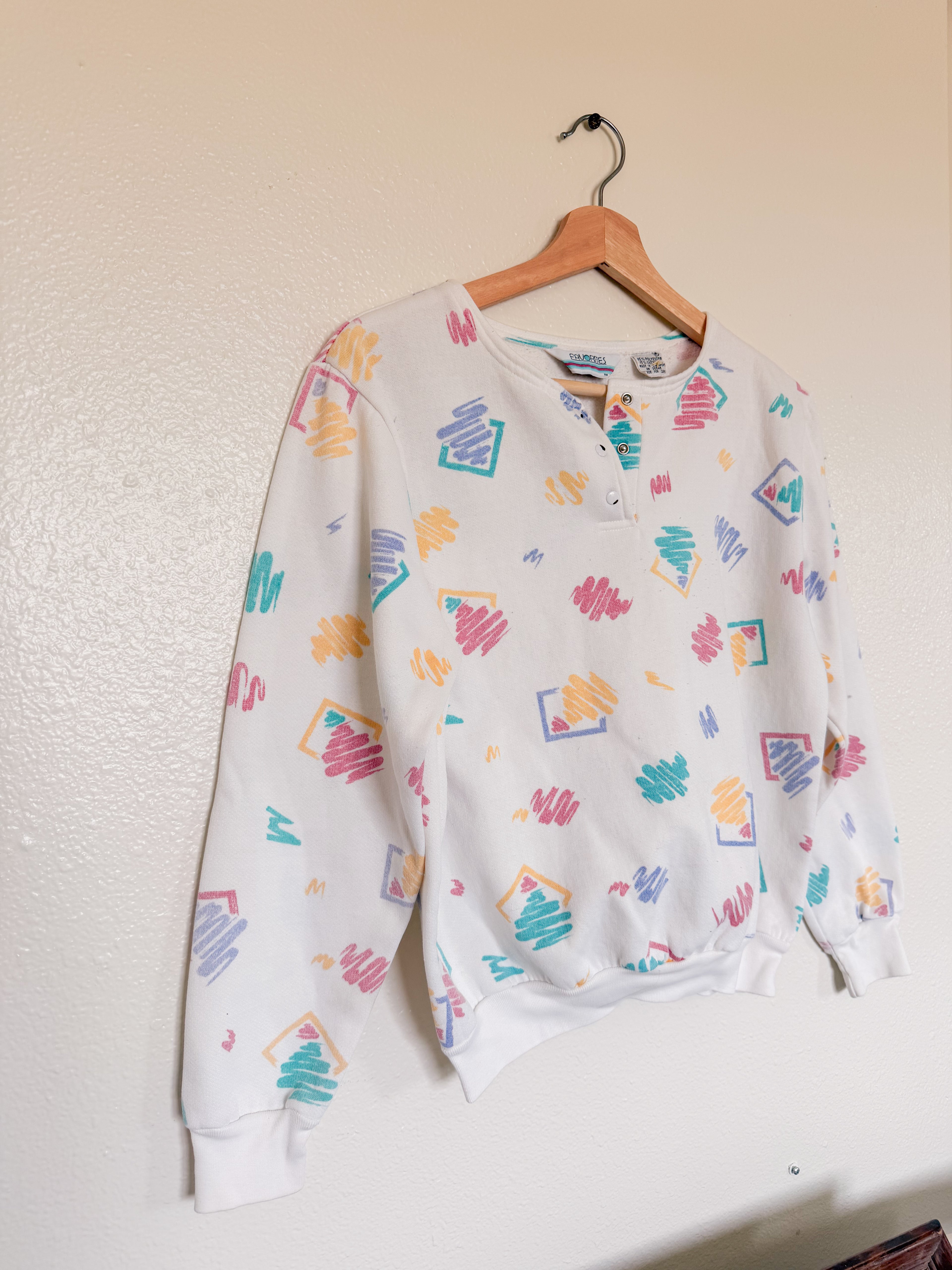 90s Crewneck Button Up - Size M