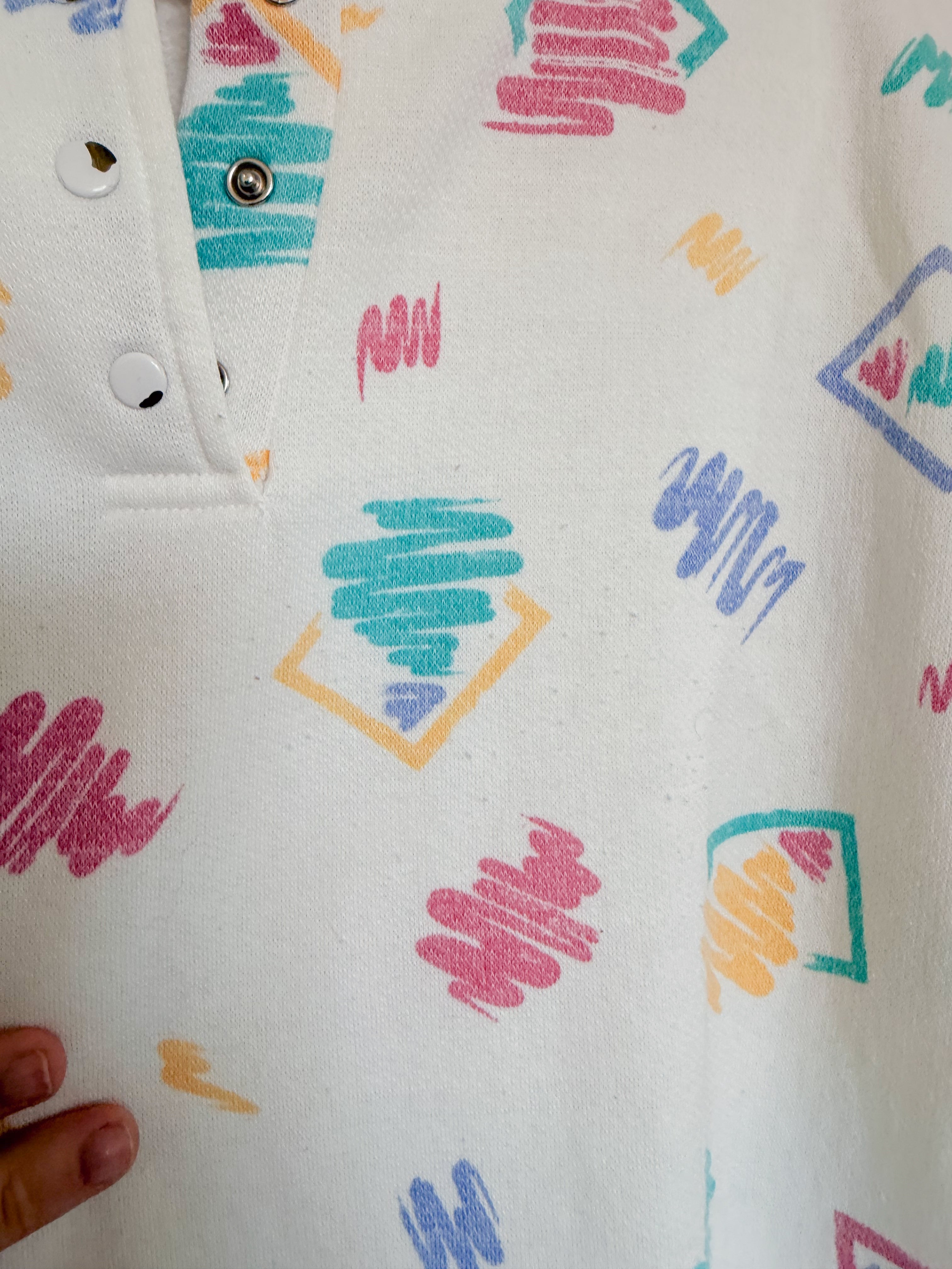 90s Crewneck Button Up - Size M
