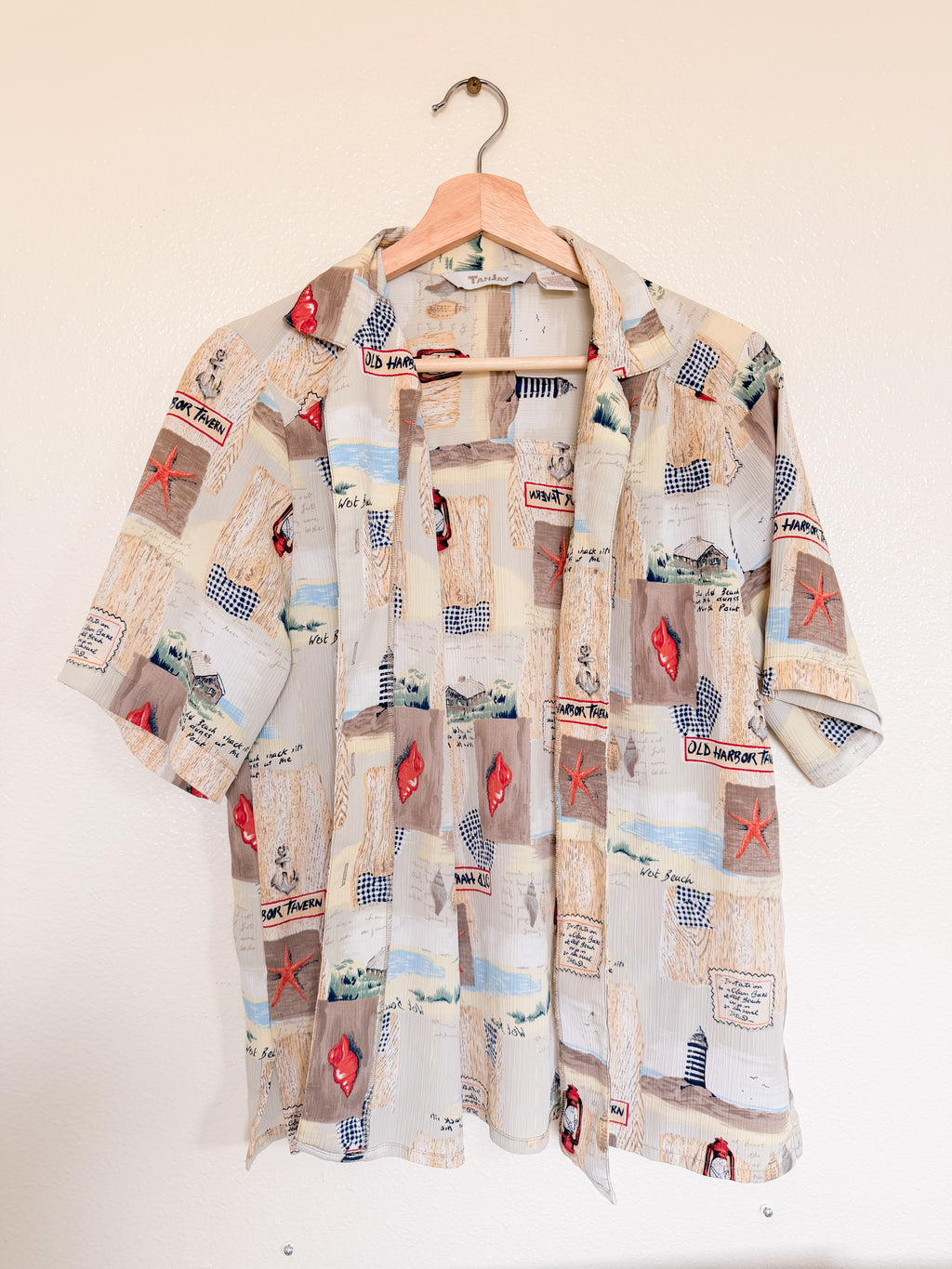 Vintage Coastal Button Up - Size 8