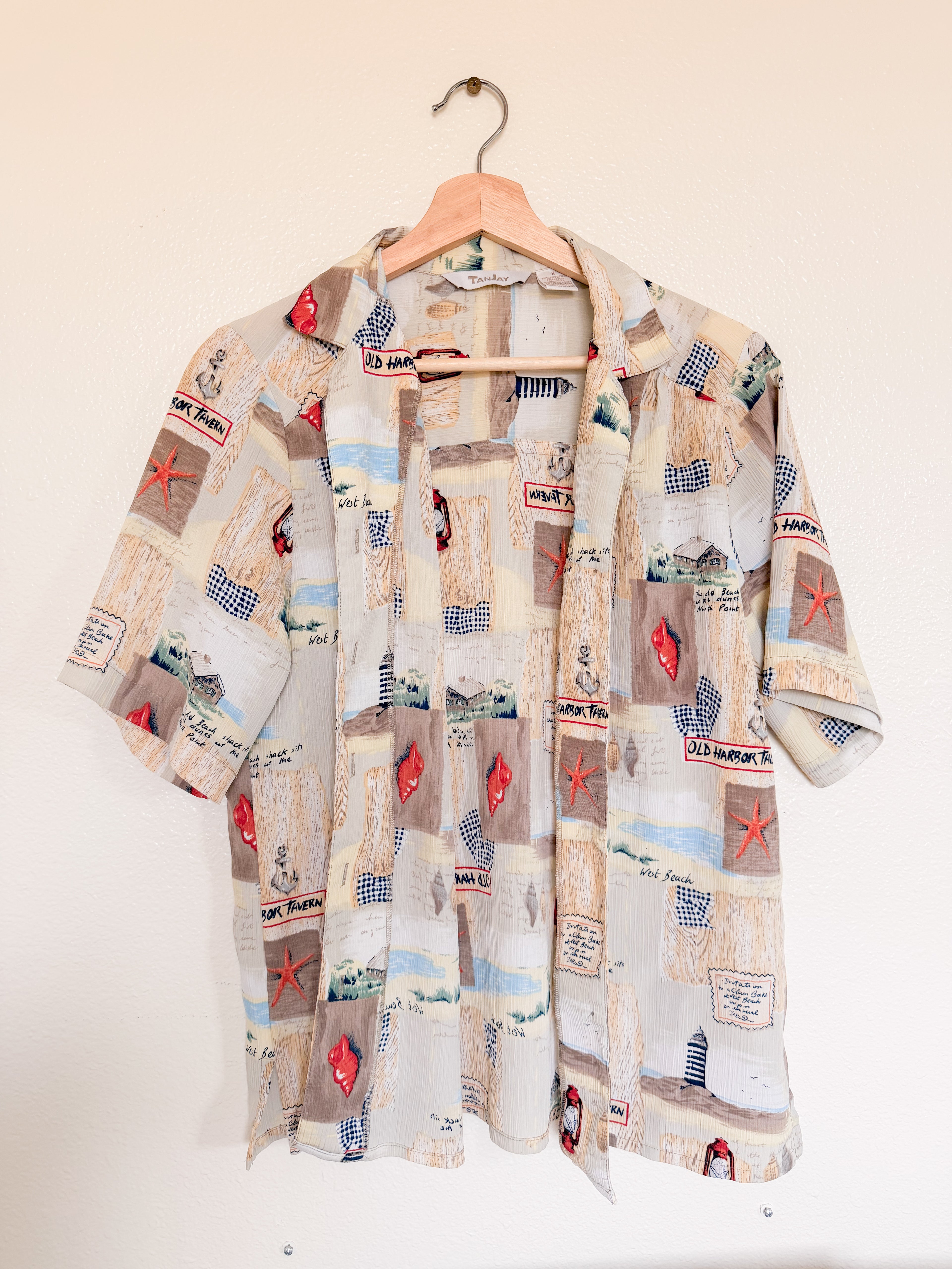 Vintage Coastal Button Up - Size 8