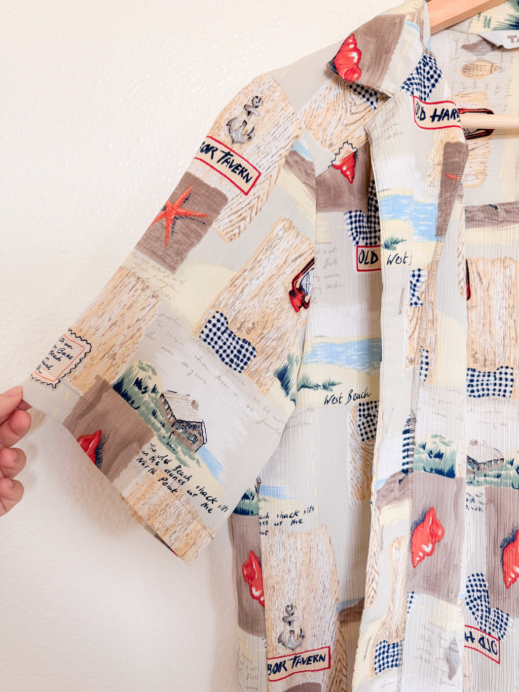 Vintage Coastal Button Up - Size 8