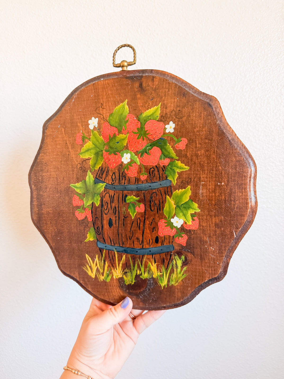 Wooden Strawberry Plaque