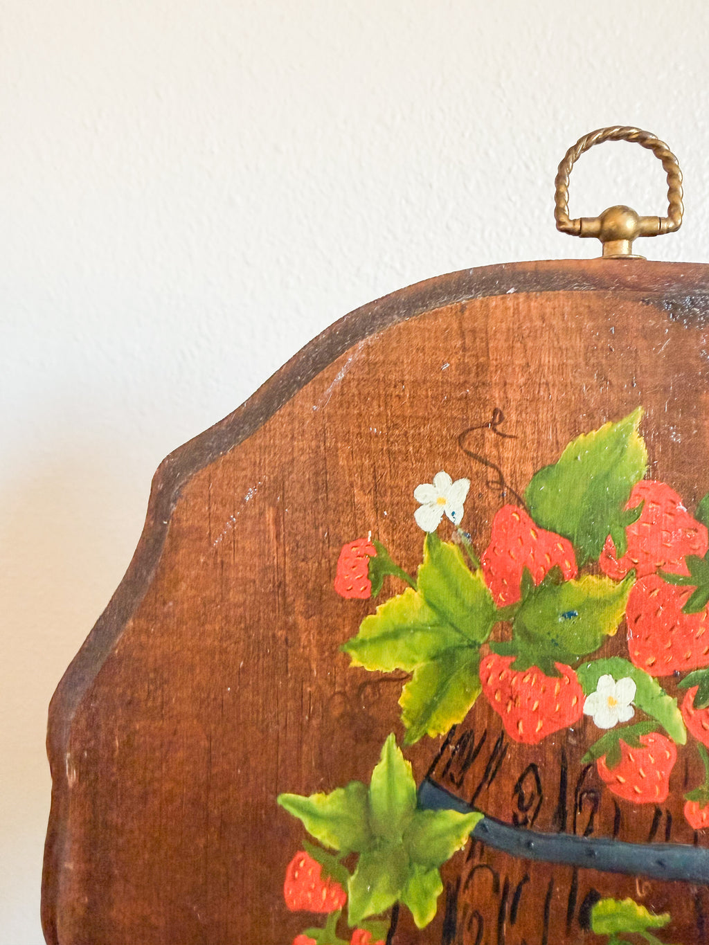 Wooden Strawberry Plaque