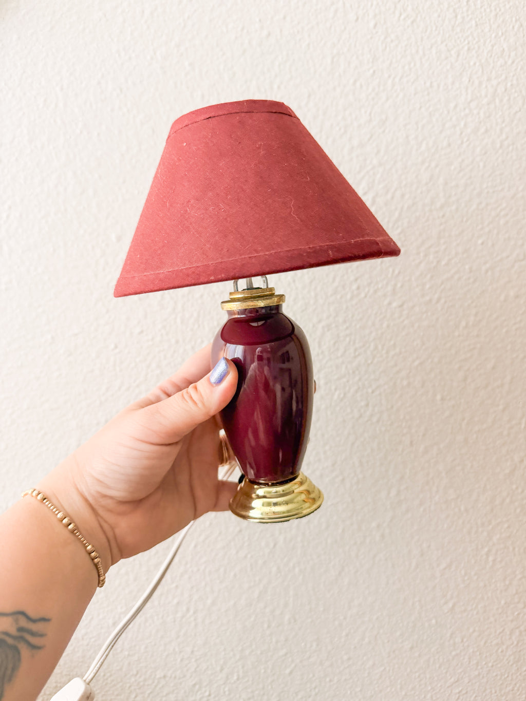 Miniature Burgundy Lamp