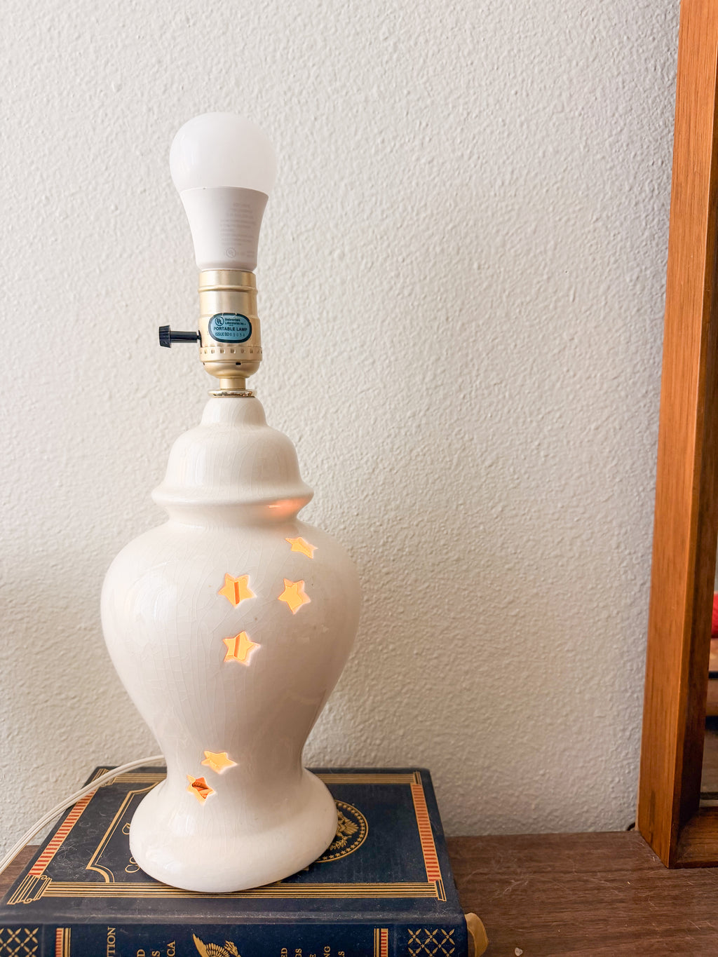 Star Cutout Ceramic Lamp