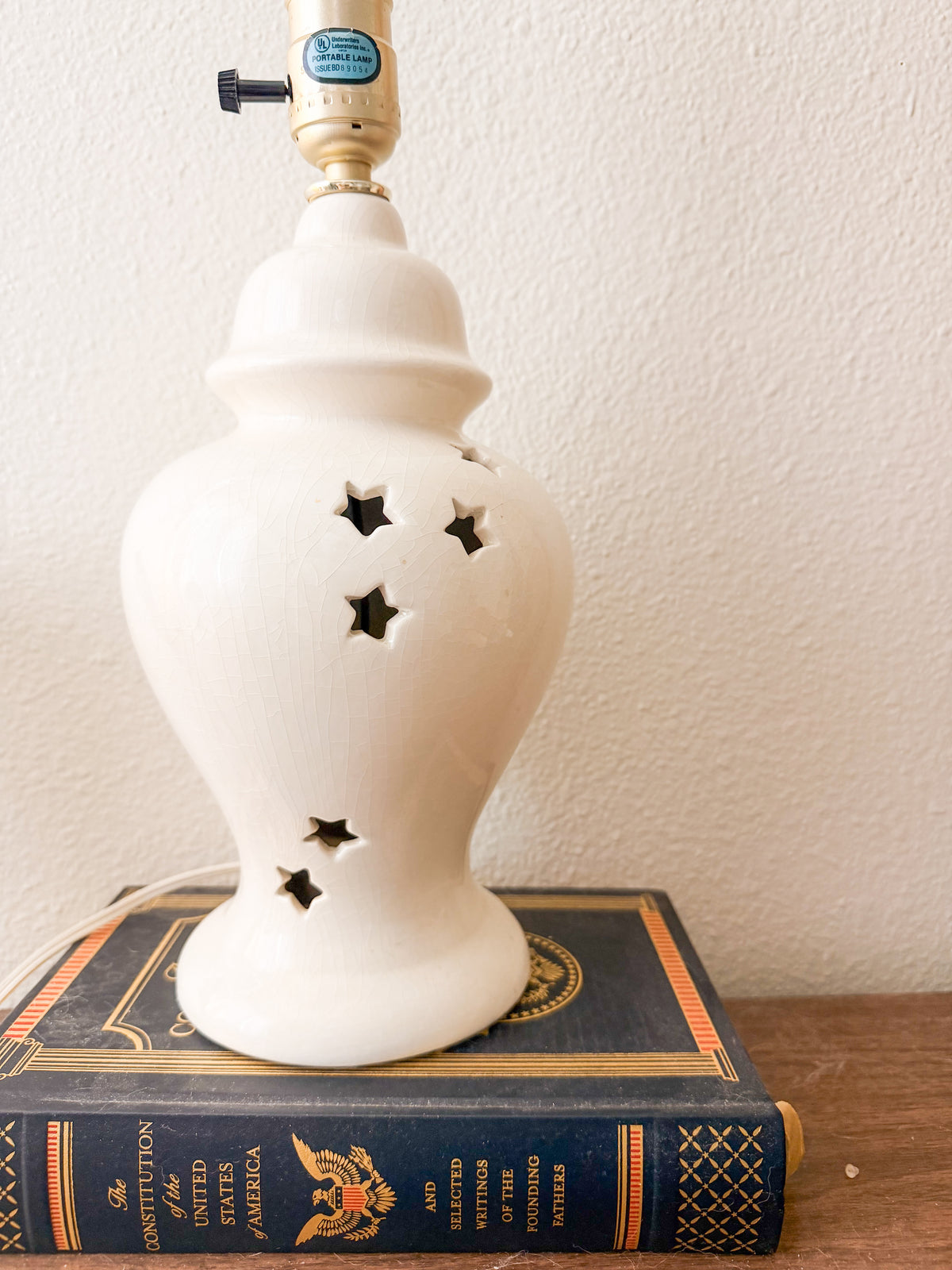 Star Cutout Ceramic Lamp