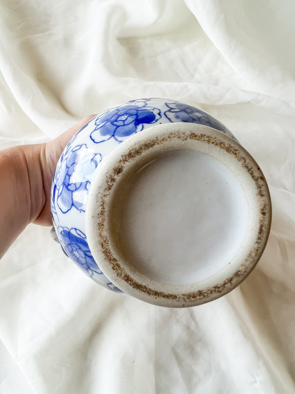 Little Blue and White Floral Pitcher