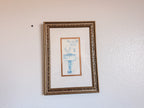 Blue and White Framed Bathroom Print